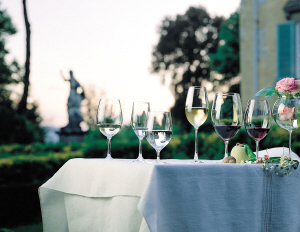 斟不滿的紅酒杯